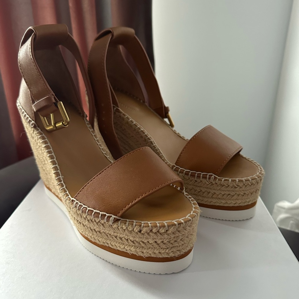 See By Chloe Tan Wedge Sandals